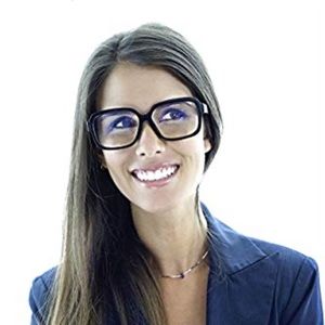 Blue light blocking black frame glasses